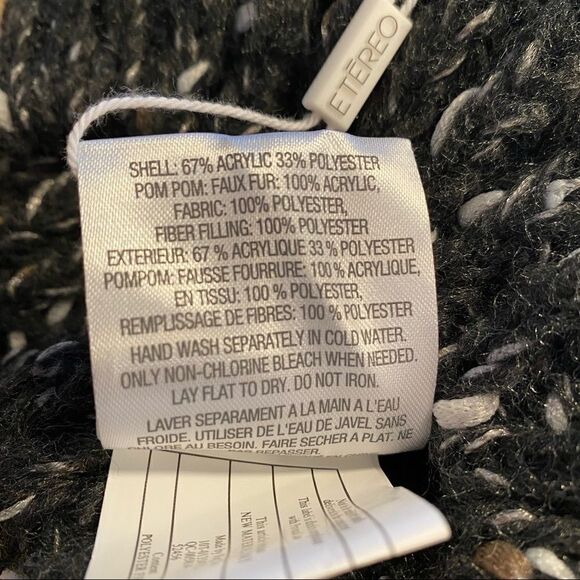 Etereo- Cable Mixed Pom Pom Knit Toque - Picture 5 of 6